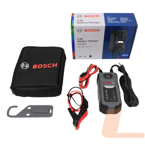 ЗАРЯДНИЙ ПРИСТРІЙ  BOSCH C30 6В/12В MAX 3.8A VRLA, WET, GEL, EFB, AGM