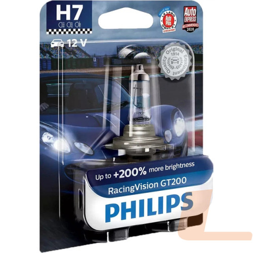 Лампа галогенная автомобильная 12V H7 55W PX26D RACING VISION GT200 (1ШТ)