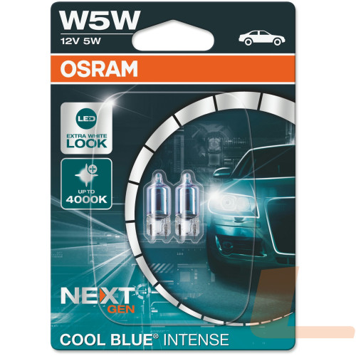 Лампа накаливания автомобильная 12V W5W 5W W2,1X9,5D COOL BLUE INTENSE NEXT GEN ЭФФЕКТ КСЕНОНА (2ШТ)