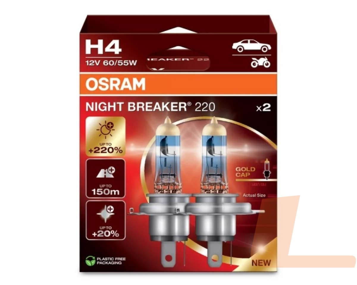 Лампа галогенна автомобільна 12V H4 60/55W P43T NIGHT BREAKER 220 КАРТОН (2ШТ) Лампа галогенна автомобільна 12V H4 60/55W P43T NIGHT BREAKER 220 КАРТОН (2ШТ)