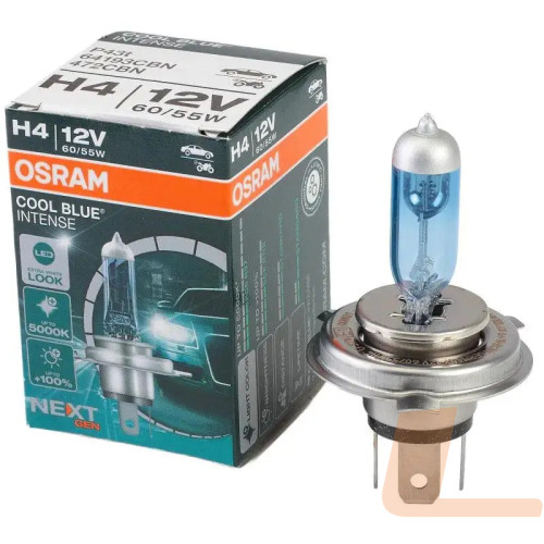 Лампа галогенная автомобильная 12V H4 60/55W P43T COOL BLUE INTENSE NEXT GEN +100% до 5000K