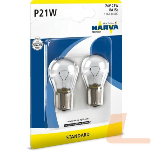 Лампа накаливания автомобильная 24V P21W 21W BA15S  (К-Т 2ШТ)