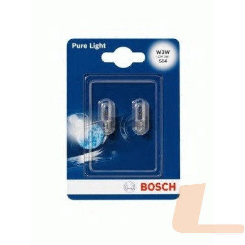 Лампа розжарювання автомобільна 12V W3W W2,1X9,5D PURE LIGHT  (2ШТ)