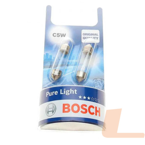 Лампа накаливания автомобильная 12V C5W SV8,5-8 PURE LIGHT  (2ШТ)