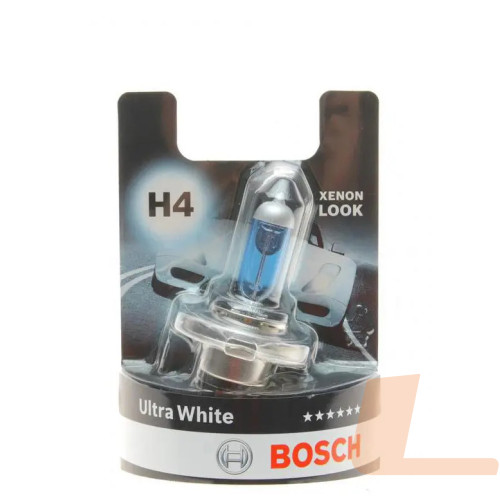 Лампа галогенная автомобильная 12V H4 P43T ULTRA WHITE 4200K 