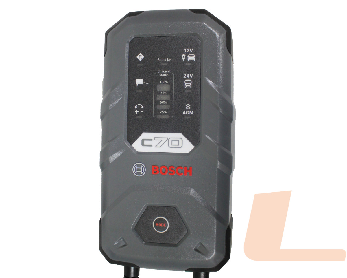 ЗАРЯДНИЙ ПРИСТРІЙ BOSCH C70 12В/24В MAX 5A VRLA, WET, GEL, EFB, AGM ЗАРЯДНИЙ ПРИСТРІЙ BOSCH C70 12В/24В MAX 5A VRLA, WET, GEL, EFB, AGM