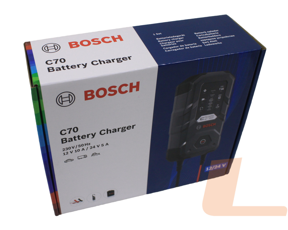 ЗАРЯДНИЙ ПРИСТРІЙ BOSCH C70 12В/24В MAX 5A VRLA, WET, GEL, EFB, AGM ЗАРЯДНИЙ ПРИСТРІЙ BOSCH C70 12В/24В MAX 5A VRLA, WET, GEL, EFB, AGM