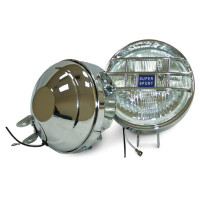 Фара D = 130_мм, галогенова, скло біле, 2 шт. LA HY-060 / W